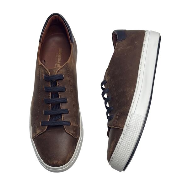 Johnston & Murphy Anson Lace-To-Toe Leather Sneaker Slip-on S-315 Sz 10.5 - Picture 2 of 10